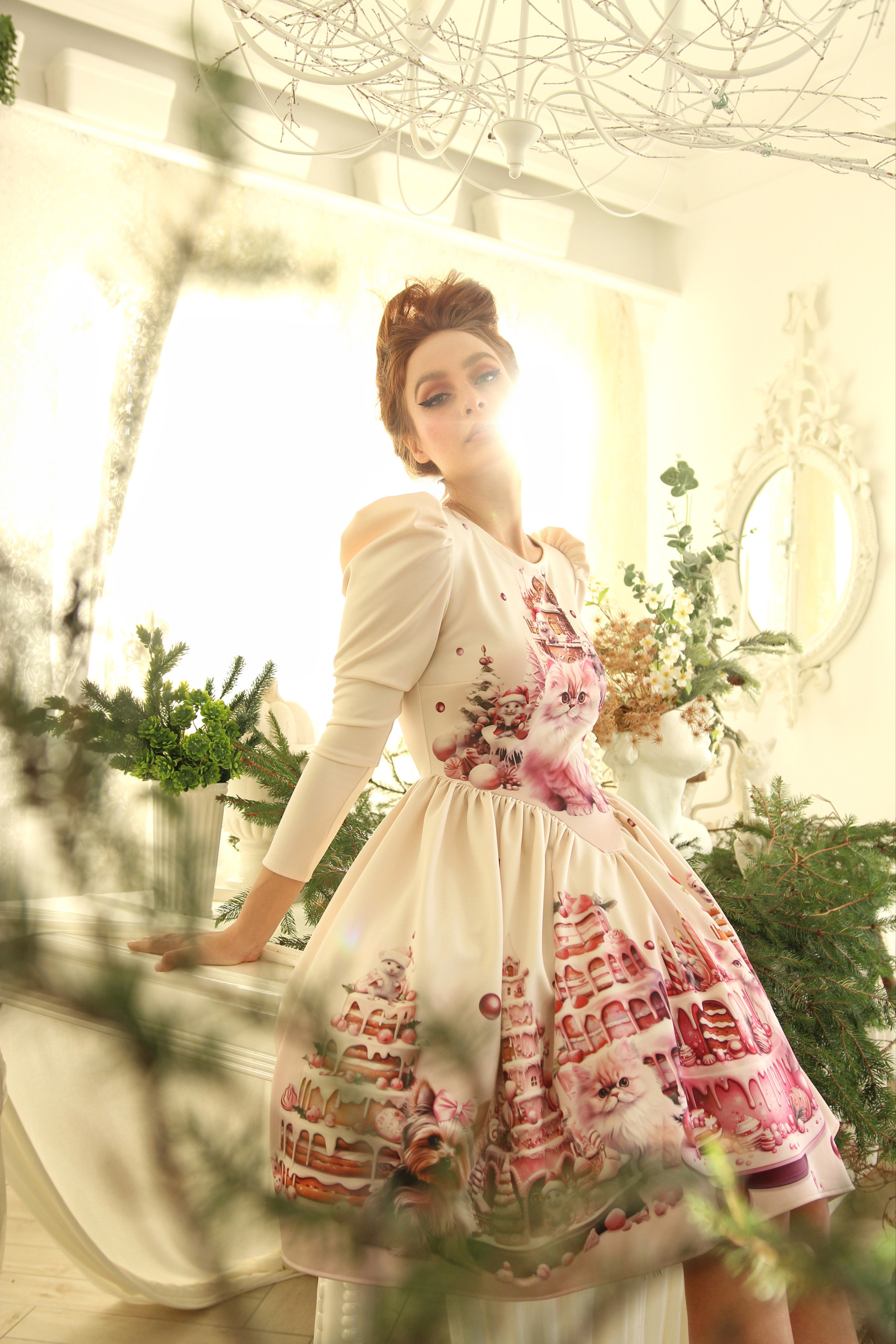 Pink cats dress - Slika 4