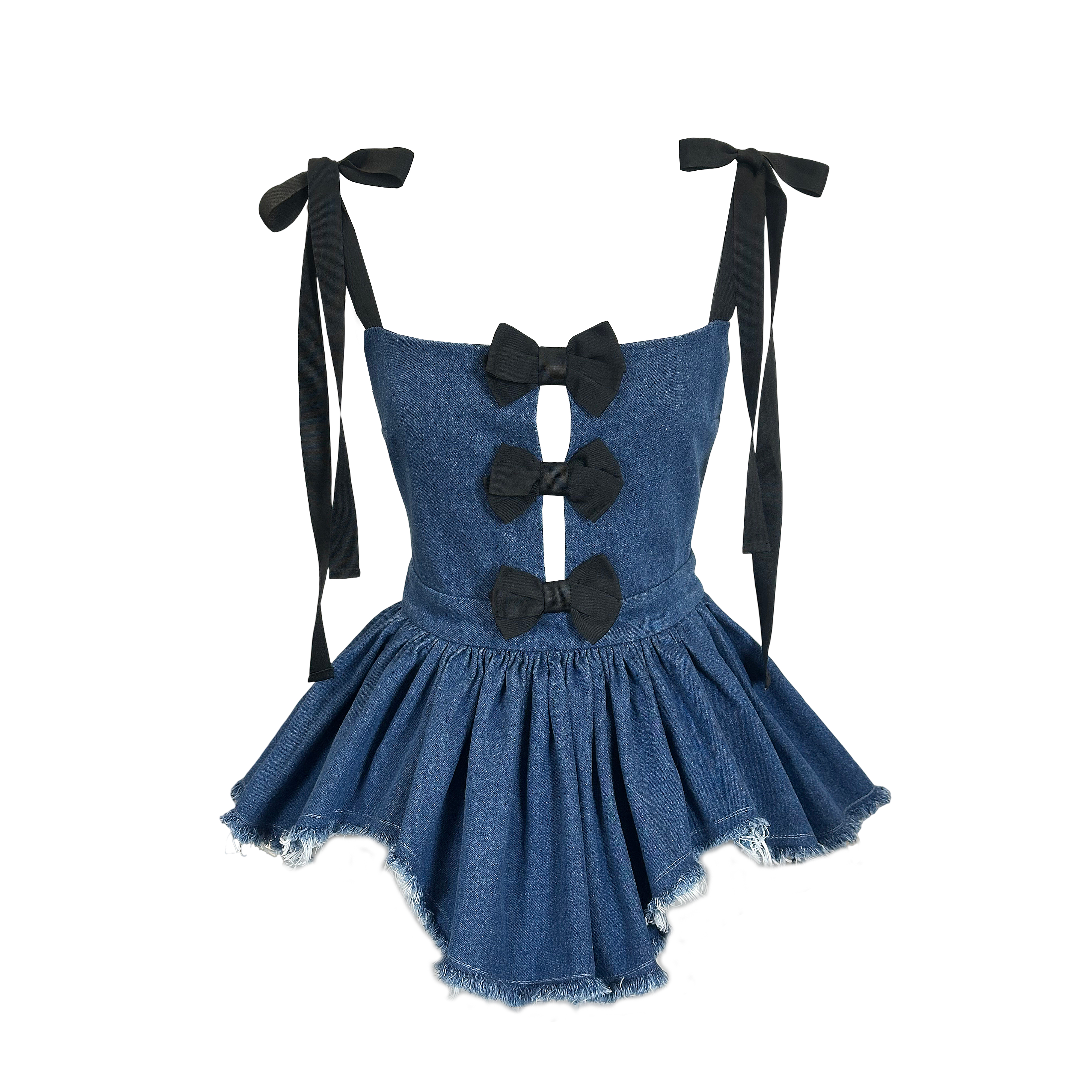Peplum denim corset