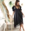 black slip dress