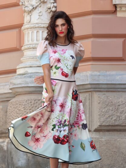 Midi cherry dress - Slika 2