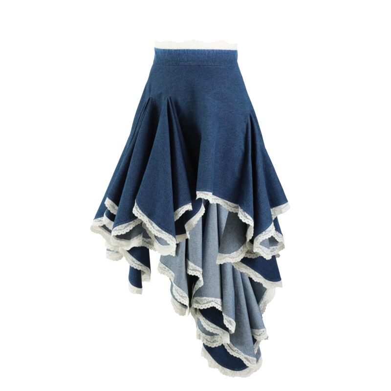 Denim dramatic skirt
