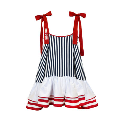 Navy frill dress