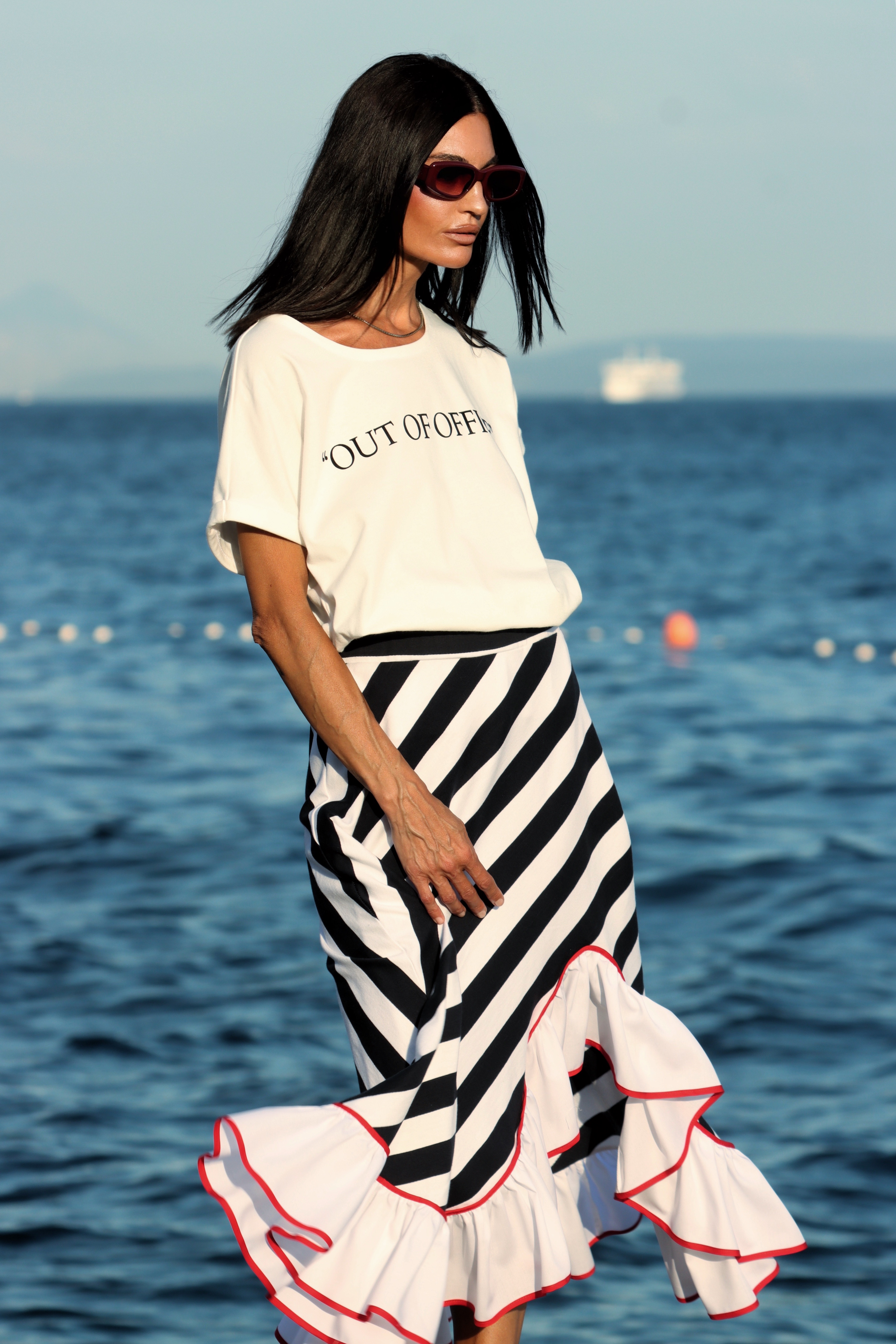 Navy midi skirt - Slika 3