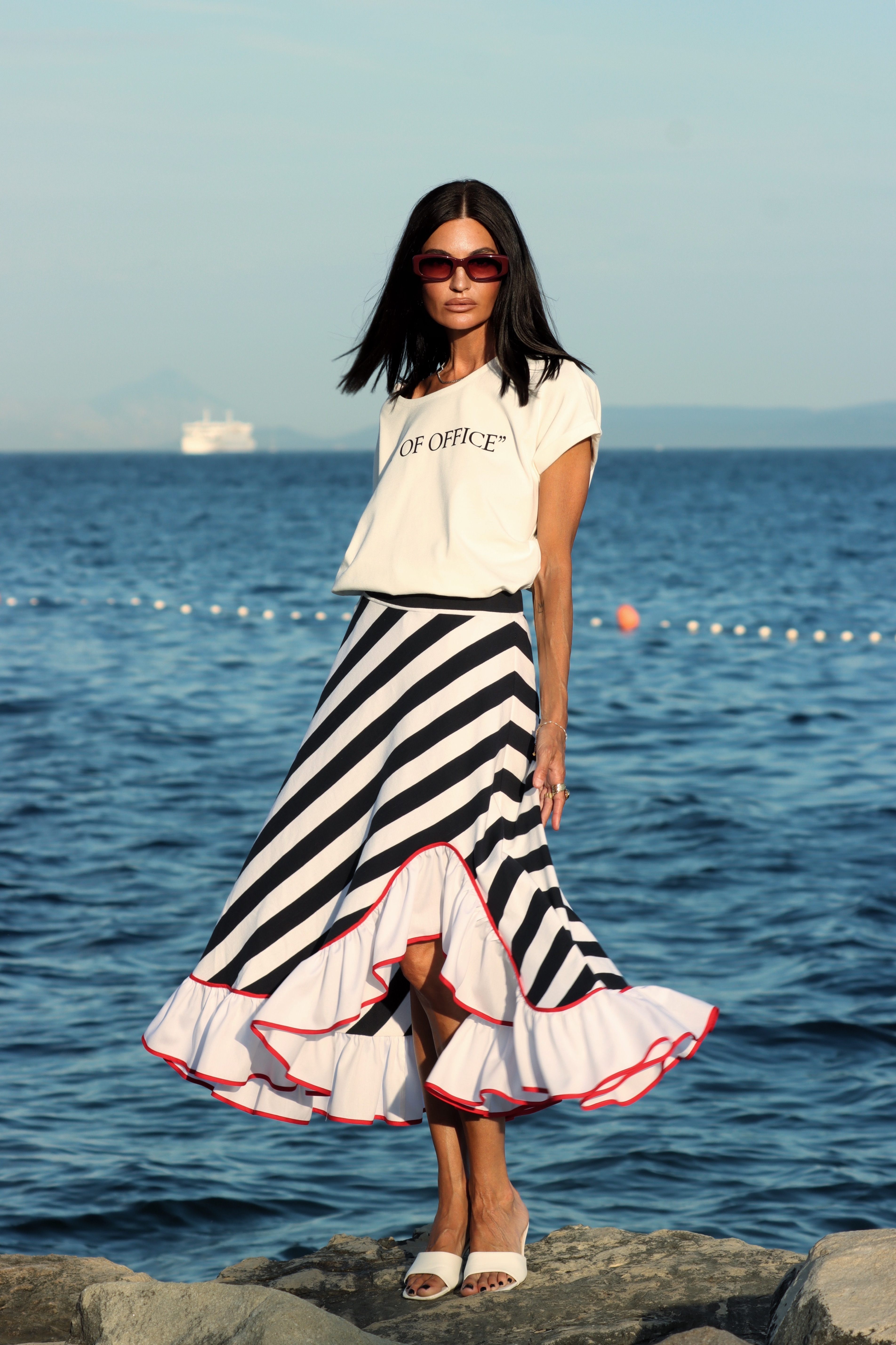 Navy midi skirt - Slika 4