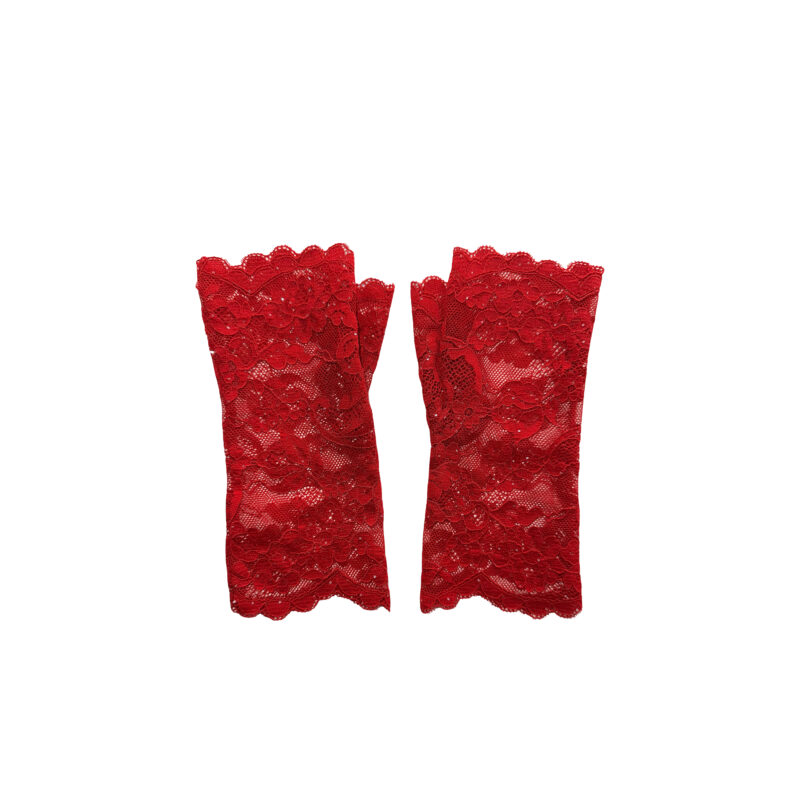 Red lace gloves