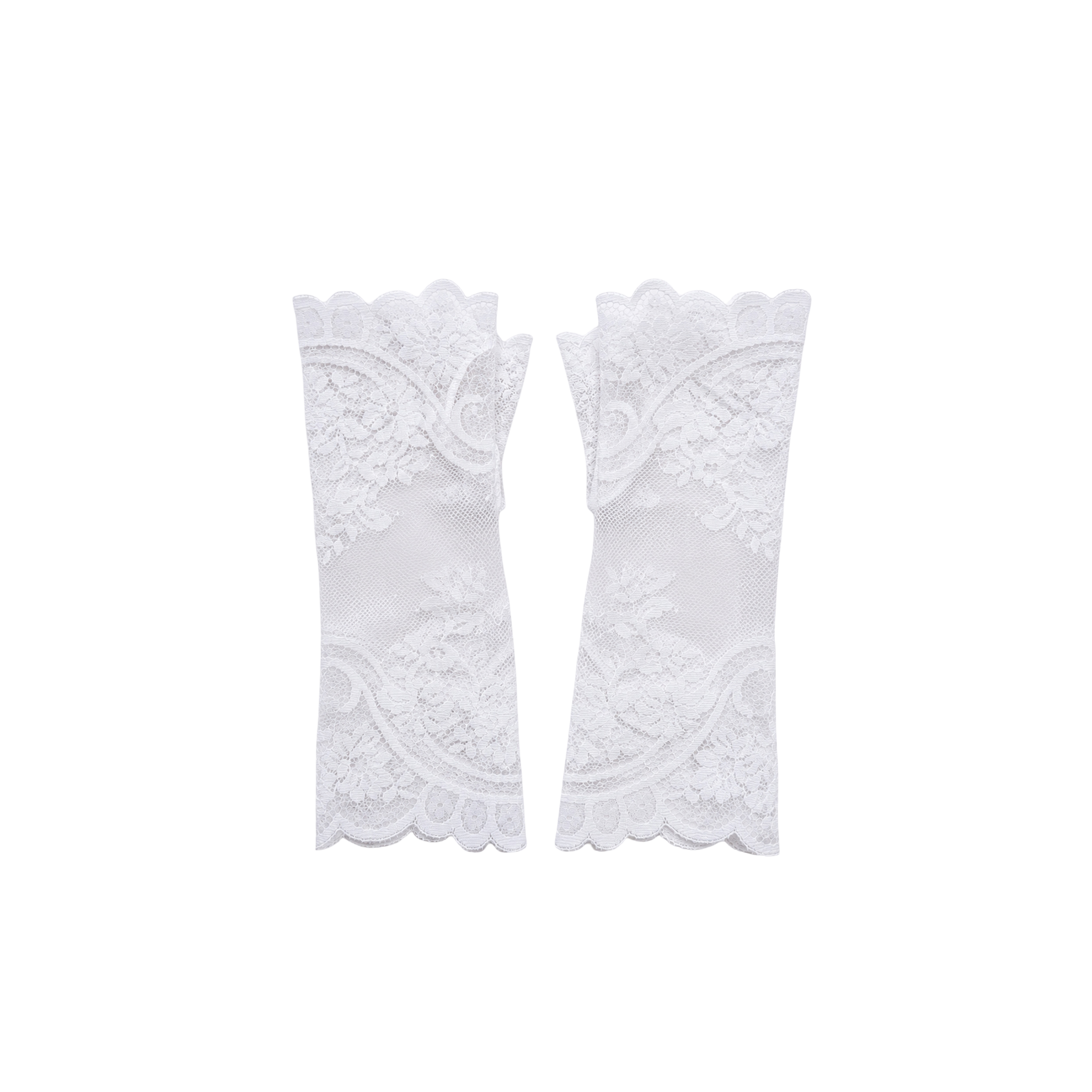 White lace gloves